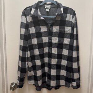 Duluth Soft lounge Flannel Chex Button down sweater / shirt Sz M